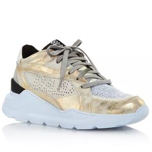 Gently used P448 Leia Metallic Chunky Sneakers cream gold silver shimmery black